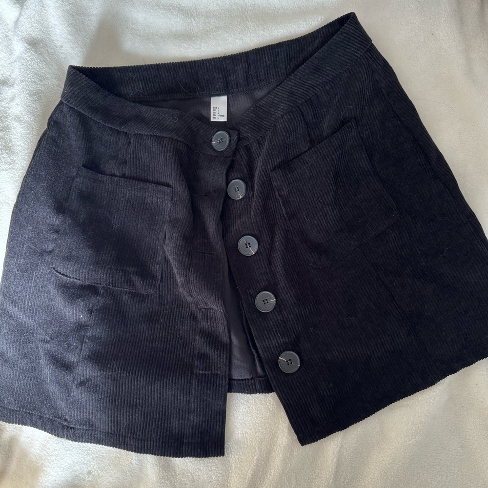 Black corduroy skirt